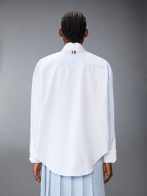 POPLIN PINSTRIPE FUNMIX MICRO UNIVERSITY STRIPED SUPERSIZED LONG SLEEVE SHIRT - image 2