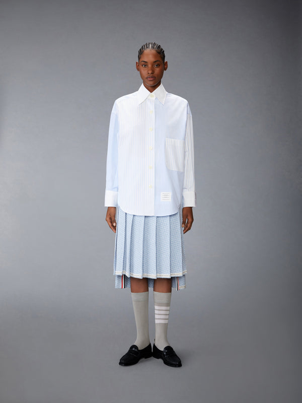 POPLIN PINSTRIPE FUNMIX MICRO UNIVERSITY STRIPED SUPERSIZED LONG SLEEVE SHIRT - image 3