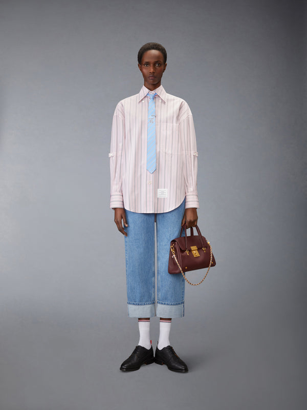 HAIRLINE STRIPE POPLIN SUPERSIZED SHIRT - image 3