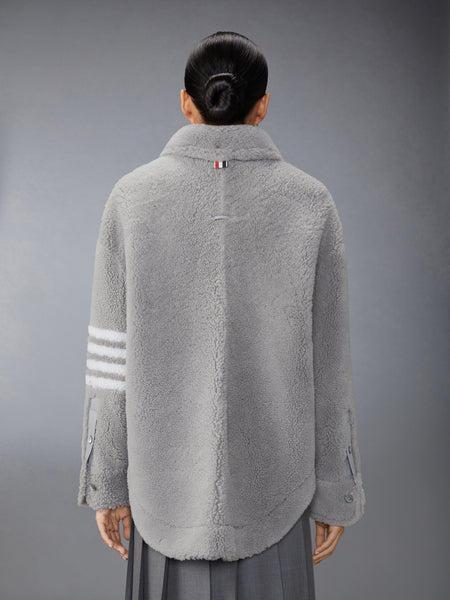 SHEARLING 4-BAR SUPERSIZED SHIRT JACKET MED GREY