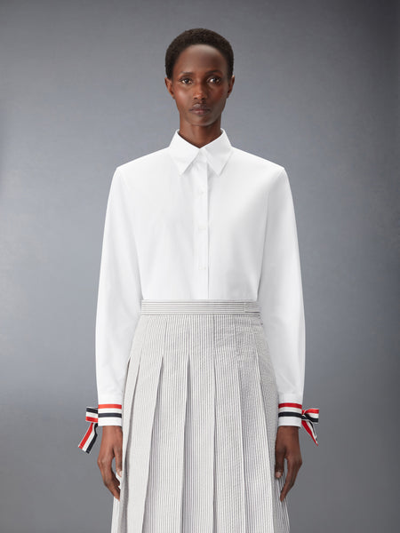 POPLIN SHIRT WITH SCARF CUFF WHITE