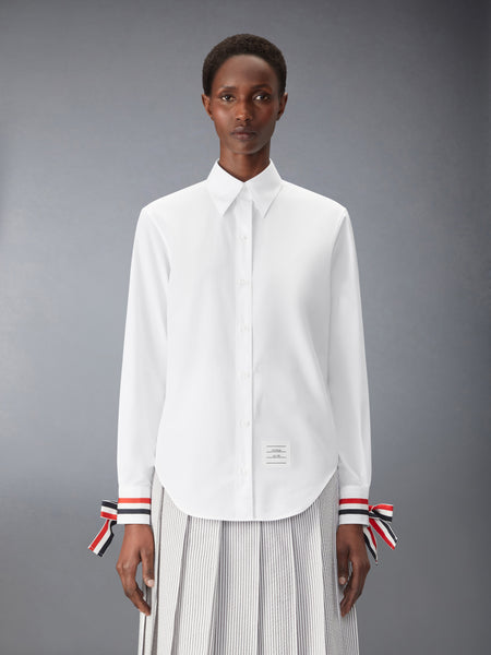POPLIN SHIRT WITH SCARF CUFF WHITE