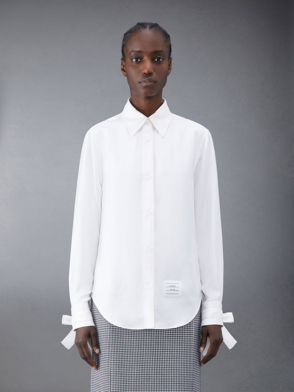 Silk Twill Scarf Cuff Easy Fit Shirt - image 2
