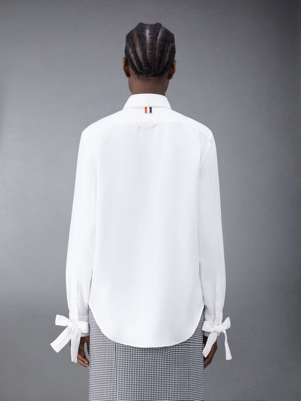 Silk Twill Scarf Cuff Easy Fit Shirt - image 3