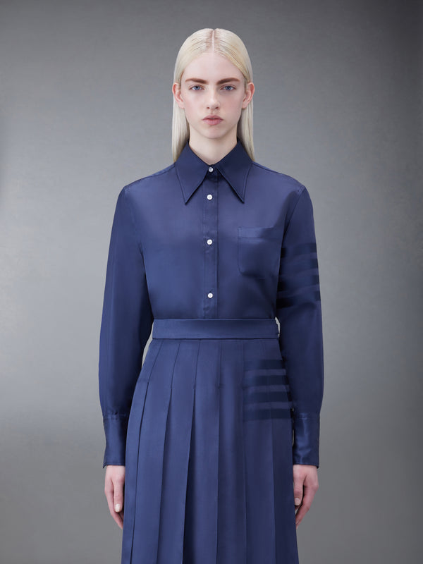 SILK TWILL 4-BAR OVERSIZED SHIRT - featured image