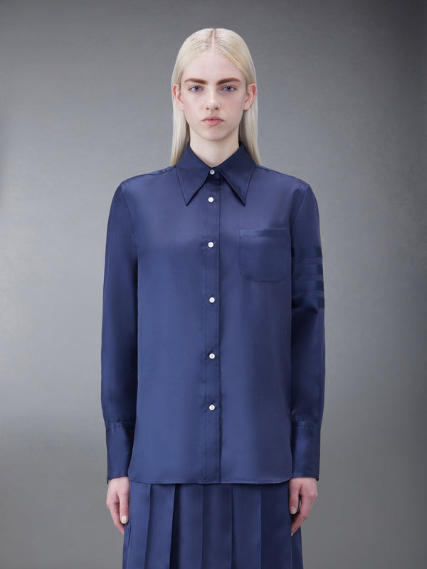 SILK TWILL 4-BAR OVERSIZED SHIRT - image 2