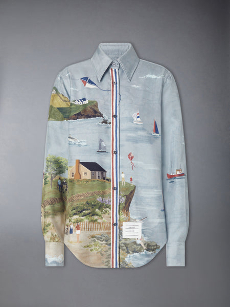 NANTUCKET SCENIC SILK TWILL SHIRT SEASONAL MULTI