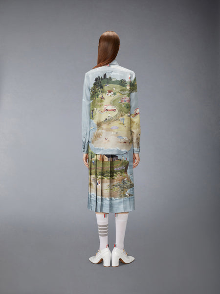 NANTUCKET SCENIC SILK TWILL SHIRT SEASONAL MULTI