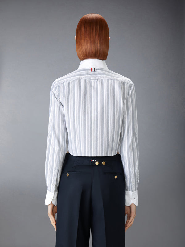 STRIPED CROPPED OXFORD SHIRT - image 3