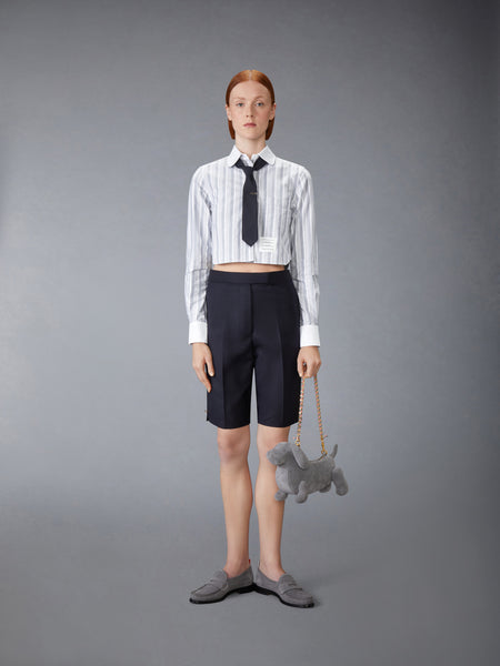 STRIPED CROPPED OXFORD SHIRT NAVY