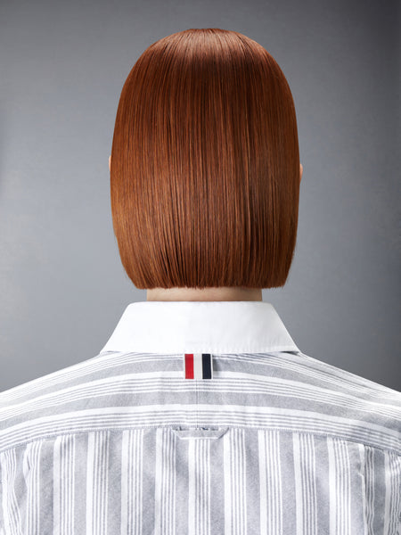STRIPED CROPPED OXFORD SHIRT NAVY