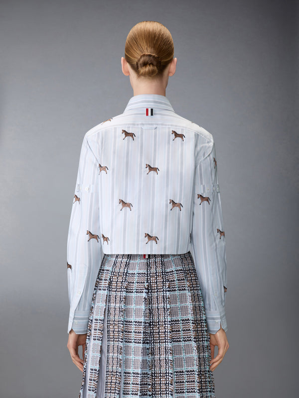 LUNAR NEW YEAR HORSE 4-BAR CROPPED OXFORD SHIRT - image 2