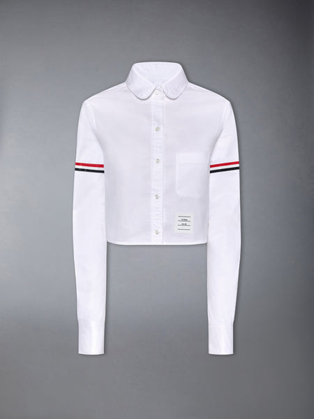 ARMBAND CROPPED OXFORD SHIRT WHITE