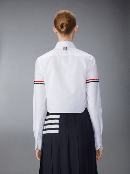 ARMBAND CROPPED OXFORD SHIRT WHITE