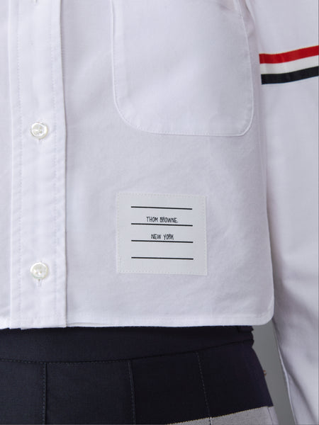 ARMBAND CROPPED OXFORD SHIRT WHITE