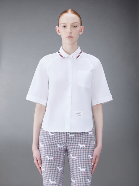 POPLIN BOX PLEAT SHIRT WHITE