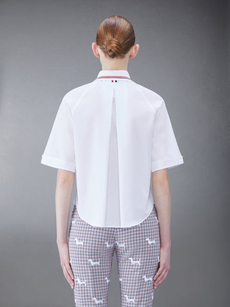 POPLIN BOX PLEAT SHIRT WHITE