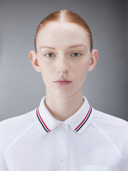 POPLIN BOX PLEAT SHIRT WHITE