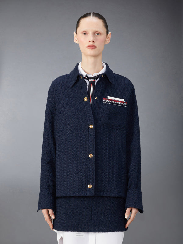 SOLID TWEED SHIRT JACKET - featured image