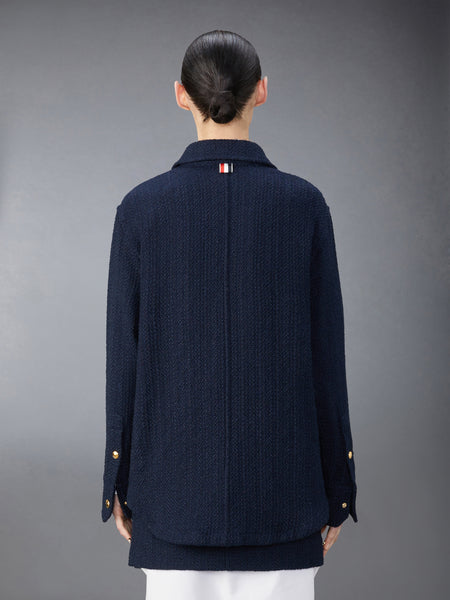 SOLID TWEED SHIRT JACKET NAVY