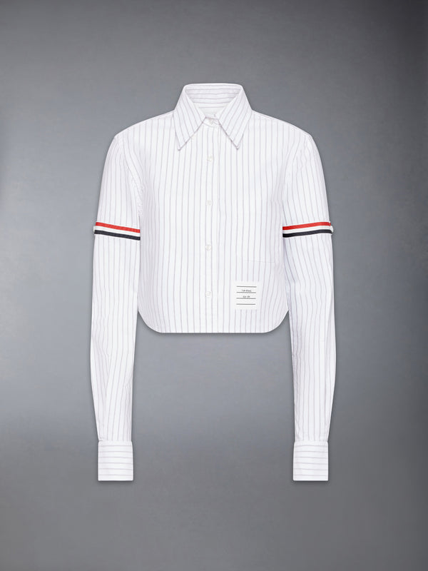 PINSTRIPE ARMBAND CROPPED OXFORD SHIRT - featured image
