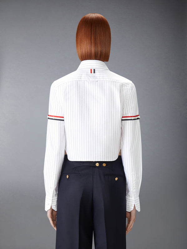 PINSTRIPE ARMBAND CROPPED OXFORD SHIRT - image 3