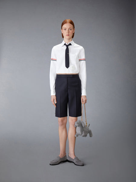 PINSTRIPE ARMBAND CROPPED OXFORD SHIRT RWBWHT