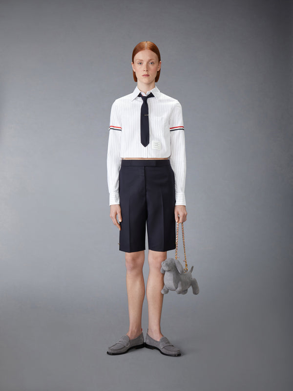 PINSTRIPE ARMBAND CROPPED OXFORD SHIRT - image 2