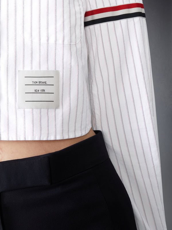 PINSTRIPE ARMBAND CROPPED OXFORD SHIRT - image 4