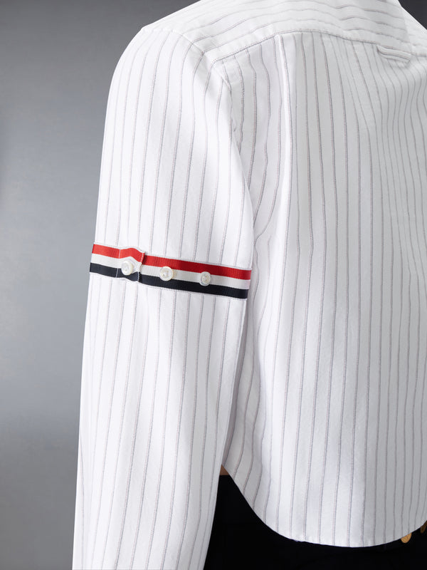 PINSTRIPE ARMBAND CROPPED OXFORD SHIRT - image 5