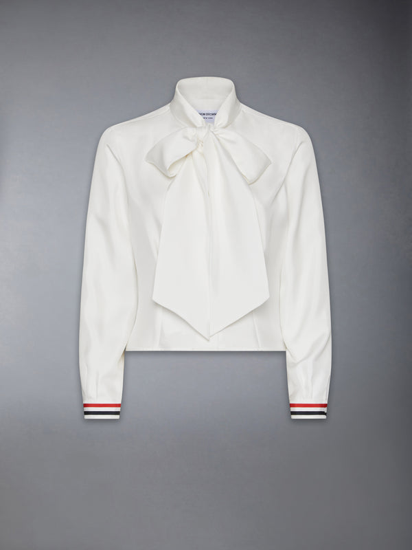 SILK TWILL BOW COLLAR BLOUSE - featured image