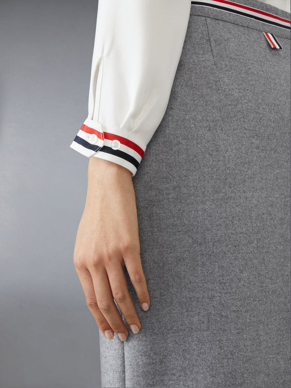 SILK TWILL BOW COLLAR BLOUSE - image 5