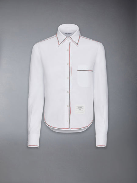 CLASSIC LONG SLEEVE CROPPED SHIRT WHITE