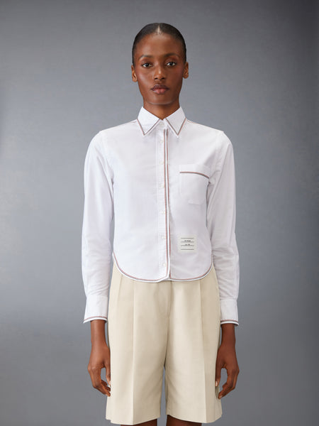 CLASSIC LONG SLEEVE CROPPED SHIRT WHITE