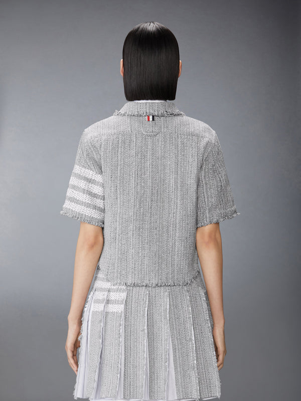SOLID TWEED 4-BAR CROPPED SHIRT JACKET - image 2