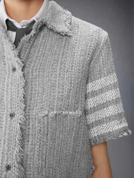 SOLID TWEED 4-BAR CROPPED SHIRT JACKET MEDIUM GREY