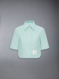 SHORT SLEEVE CROPPED OXFORD SHIRT