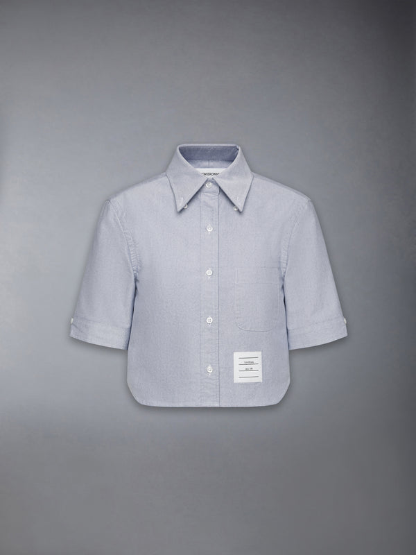 SHORT SLEEVE CROPPED OXFORD SHIRT - featured image