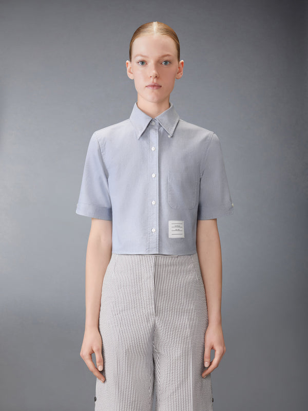 SHORT SLEEVE CROPPED OXFORD SHIRT - image 1
