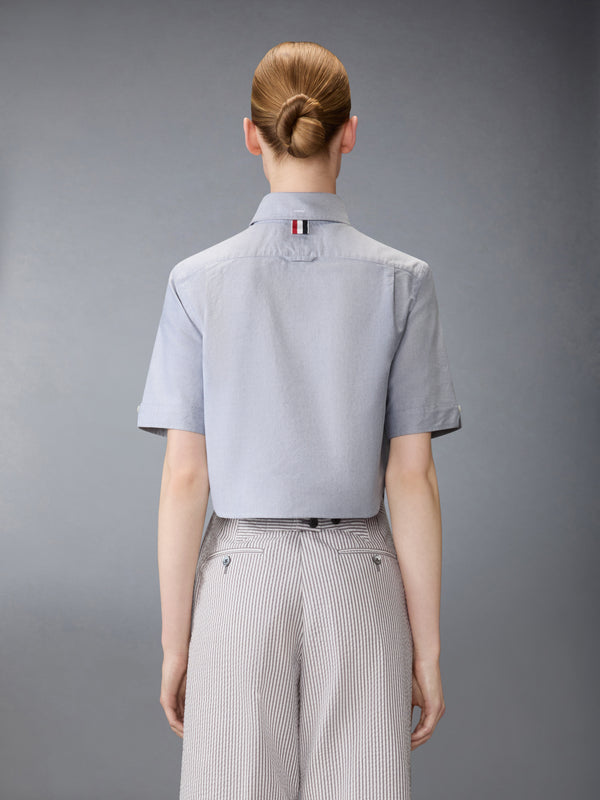 SHORT SLEEVE CROPPED OXFORD SHIRT - image 2