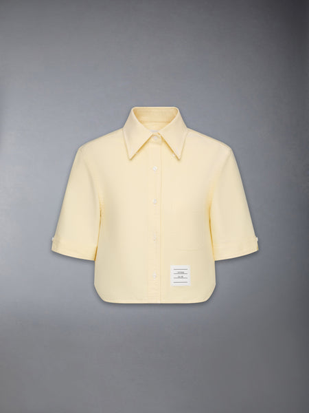 SHORT SLEEVE CROPPED OXFORD SHIRT YELLOW