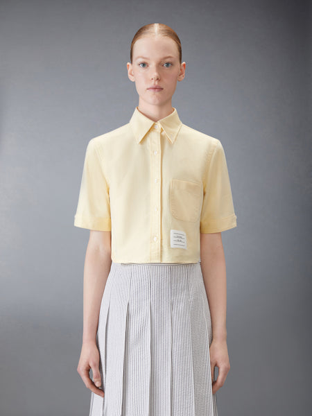SHORT SLEEVE CROPPED OXFORD SHIRT YELLOW