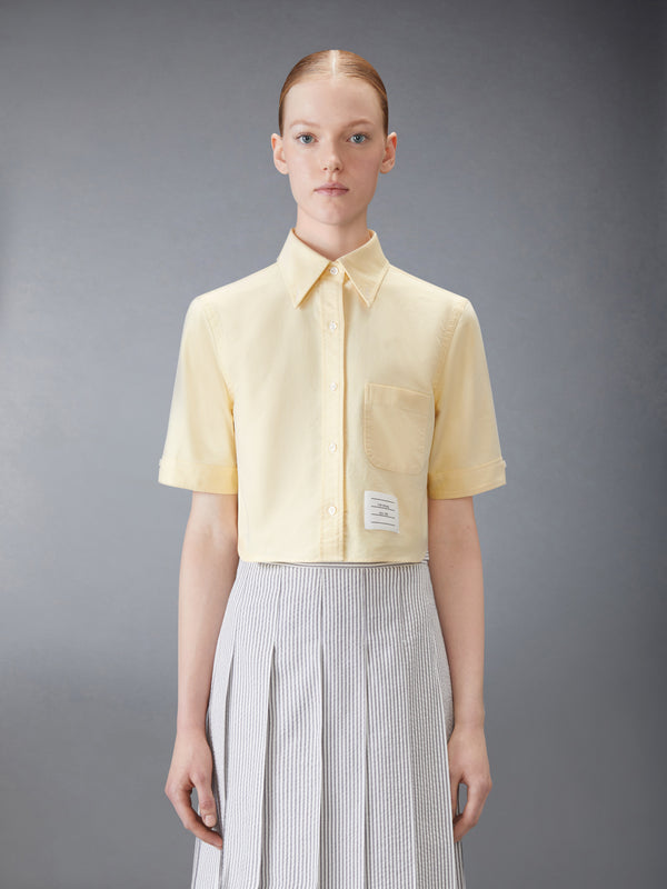 SHORT SLEEVE CROPPED OXFORD SHIRT - image 1