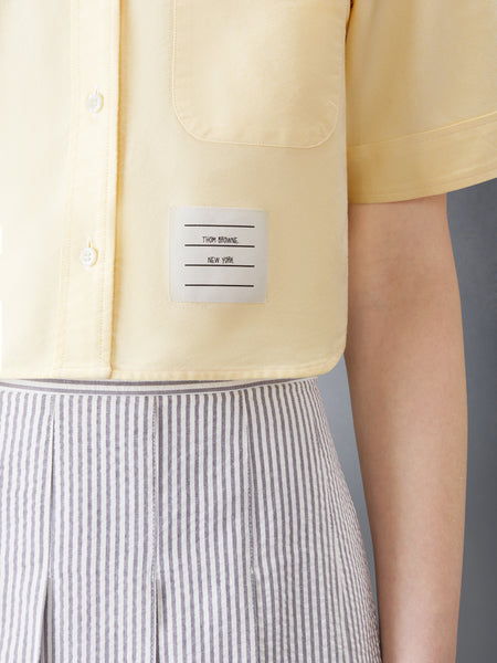 SHORT SLEEVE CROPPED OXFORD SHIRT YELLOW