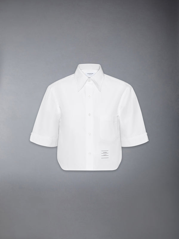 POPLIN CROPPED SHORT SLEEVE SHIRT - featured image