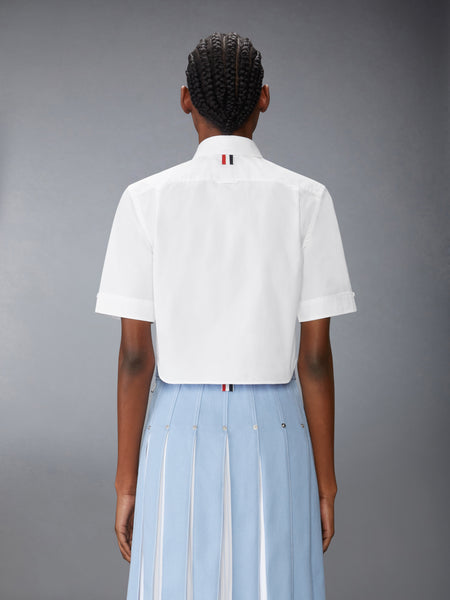 POPLIN CROPPED SHORT SLEEVE SHIRT WHITE