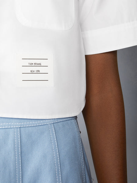 POPLIN CROPPED SHORT SLEEVE SHIRT WHITE