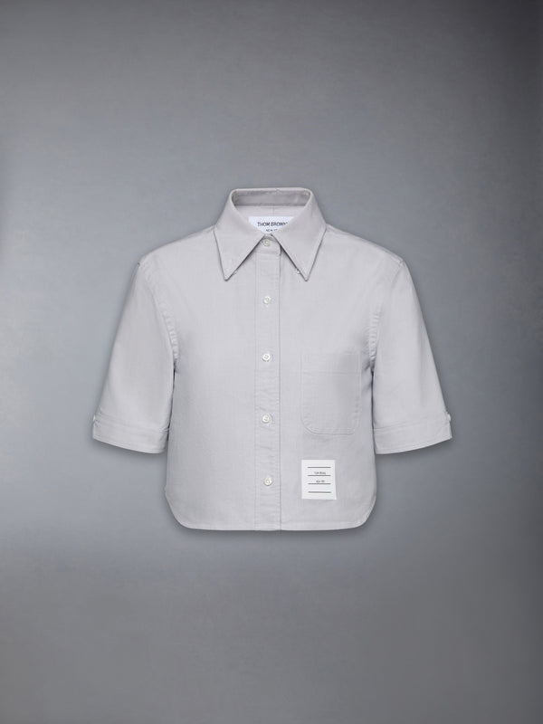 SHORT SLEEVE CROPPED OXFORD SHIRT - featured image