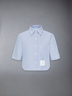 SHORT SLEEVE CROPPED OXFORD SHIRT