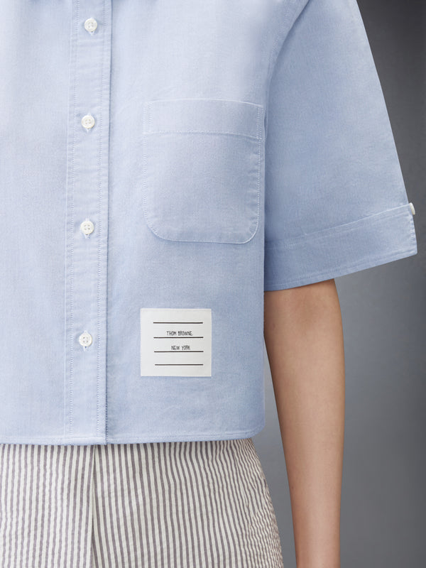 SHORT SLEEVE CROPPED OXFORD SHIRT - image 5